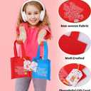 2 x Fovths 6 Sets Valentine's Day Canvas for Painting Pre-Drawn Canvas Panel with Wooden Easel Painting Tools Cards Tote Bags Mini Paint Set Valentine School Class Gift Exchanges