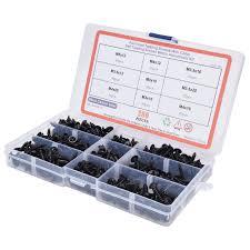 Fgruh 50pcs Screws and Nuts Assortment Kit,M4 M5 M6 Phillips Pan Head Assorted Nuts and Bolts,Washers Kit for Headboard, Wall Plate Switch, Receptacles Mounting Screws Black