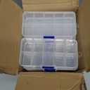 Juvale 12-Pack Mini Tackle Box Organizer - Clear Plastic, 5 x 2.6 x 0.8 In - Customizable Dividers for Screw & Bead Storage - Craft & Earring Storage Containers