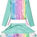 LQSZ Girls Rash Guard Swimsuit Long Sleeve Bathing Suit 2 Pieces with Shorts Swimwear for 3-12Y (4-5T)