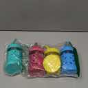 Elk and Friends Kids + Toddler Glass Cups | The Original 8oz Glass Mason Jar with Sleeves + Lids | Silicone Straws + Stopper | Smoothie Cup | Food Storage | Spill Resistant | Dishwasher Safe | 4 Pack