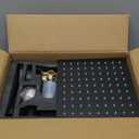 Black Shower Faucet Single Function Trim Kit with Rough-in Valve Set Bath Rainfall Shower System 8inch Square Stainless Steel Metal Shower Head