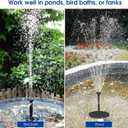 Biling 5.5W Solar Fountain for Bird Bath, DIY Solar Water Pump with 3000mAh Battery Backup Work All Day, 5ft Tubing 5 Nozzles for BirdBath, Small Pond, Fish Tank and Hydroponics