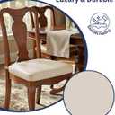 YOUFI Dining Chair Cushions Set of 4, Waterproof PU Leather Kitchen Chair Pads with Adjustable Buckle Straps, 17" x 16" x 2" D-Shaped Non-Slip Seat Cushions for Dining Room (Beige)