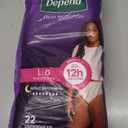 Depend Night Defense Adult Diapers, Incontinence & Postpartum Bladder Leak Underwear for Women, Disposable, Overnight, Large, Blush, 22 Count