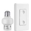 DEWENWILS Remote Control Light Bulb Socket, Wireless Light Switch for Pull Chain Light Fixture, Remote Light Socket E26 E27 Bulb Base with Wall Mounted Wireless Controller, No Wiring, ETL Listed