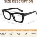 REAVEE Reading Glasses for Women, Blue Light Blocking Stylish Oversized Computer Readers Spring Hinge, 2.25