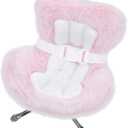 Car Seat for 17cm Dolls with Soft Furry Cushion, Air Vent Clip and Desktop Stand,Functional Car Ornament for Blind Box Doll Fans and Doll Collectors,Includes Seat Leg for Desktop Display (Plush Pink)