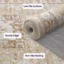 DEXI Washable Area Rug for Living Room 8x10, Vintage Farmhouse Soft Indoor Large Rugs, Stain Resistant Low Pile Carpet with Non Slip Backing for Dining Bedroom Office, Beige