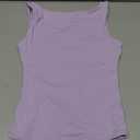 SUUKSESS Women Padded Open Back Boat Neck Tank Tops Double Lined Basic Shirts (X-Small, Light Purple)
