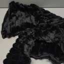 Aegero Pack of 2 Faux Fur Christmas Throw Pillow Covers 20x20 Inch, Soft Plush Striped Neutral Couch Pillow Cover, with Velvet Back Modern Home Decor for Sofa Living Room Couch Bed Black