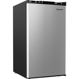 EUHOMY 3.2 Cu.Ft Mini Fridge with Freezer, Single Door Compact Refrigerator, Energy Saving, Mini Refrigerator Adjustable Thermostat, Mini fridge for Bedroom, Dorm, Office, Silver
