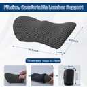Lumbar Pillow, Memory Foam Lumbar Support Pillow for Office Chair and Car Seat, Ergonomic Streamline Back Pillow for Lower Back Pain Relief, Back Support Pillow for Sitting, Driving, Traveling