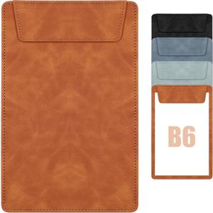 2 x Magnetic Leather clipboard with Pen Holder - Small Clipboard for Office Supplies, Perfect Clip Board for Professionals (Brown, B6 85.2in)