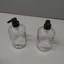 KIVY Glass Soap Dispenser Set [INCL. Waterproof Labels] - Glass Soap Dispenser with Pump - Hand Soap and Dish Soap Set - for Kitchen, Shower & Bathroom - Refillable (2X 16oz)