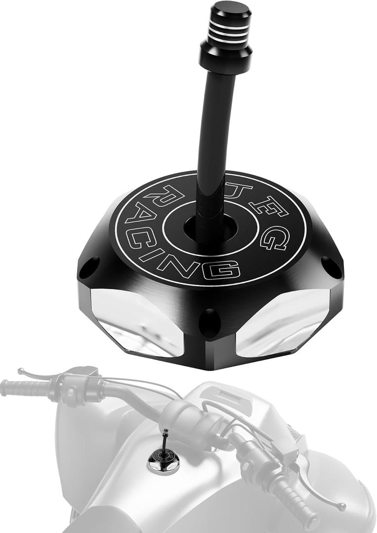 JFG RACING ATV Gas Cap,CNC Fuel Tank Billet Cover for YFZ 450,YFZ450R,Banshee 350 200,Raptor 660 350 250 125,Warrior 350 450,Kodiak 400,Grizzly 660 450 400 350,Bruin 350 250-Black