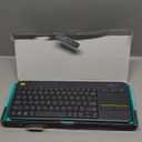 Logitech K400 Plus Wireless Touch TV Keyboard with Easy Media Control and Built-in Touchpad, HTPC Keyboard for PC-Connected TV, Windows, Android, ChromeOS, Laptop, Tablet - Black