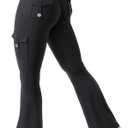 Women Workout Flare Leggings with Pockets Hidden Scrunch High Waisted Cargo Gym Yoga No Front Seam Leggings
Size: X-Large