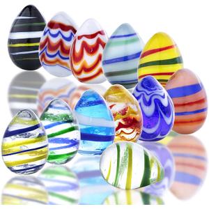 HDCRYSTALGIFTS Crystal Eggs Handmade Tiny Eggs Decorative Home Decoration Collectible Figurines for Boy Girl Party Favor Craft (12 pcs) (Colorful-1)