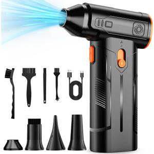 Compressed Air Duster, 130000RPM Multi-Gear Adjustable Electric Air Duster with Brushless Motor, Replaces Compressed Air Cans, Rechargeable Cordless Air Blower for Home Outdoor Computer Keyboard Car