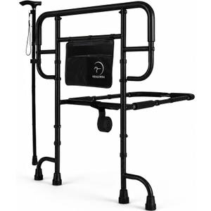 Heavy Duty Bed Rail for Elderly Adults, Supports 500 lbs, Fits King & Queen | California-designed steel construction, adjustable height, secure under-mattress straps, permanent setup, everyday stability.