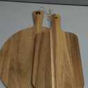 Hsei 2 Pcs Acacia Wood Cutting Board with Handle Wooden Charcuterie Board Large Paddle Carving Chopping Set Butter Serving Tray for Cheese Meat Fruit Bread (Irregular Style,16x12,16.5x8.27 Inch)