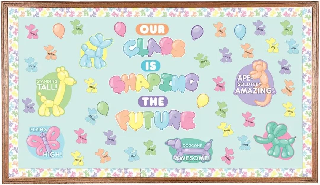 Balloon Dog Themed Shaping The Future Classroom Bulletin Board Set - 75 Pc.