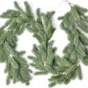 2 x Christmas Pine Garland, 6Ft Realistic Cedar Artificial Cypress Garland for Holiday Mantel Fireplace Table Centerpiece Home Decoration