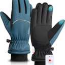 rivmount Winter Gloves Women Men, Thermal Ski Gloves for Cold Weather with Warm, Waterproof, Touchscreen for Running, Skiing (Medium, Navy Blue)