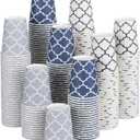 Clawsoff 300 Pack Paper Cups 8 oz, Disposable Coffee Cups 8 OZ Colourful Hot/Cold Beverage Drinking Cups for Office Party Home Picnic