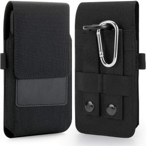 Mopaclle Nylon Cell Phone Holster Compatible with iPhone 14 Pro Max 14 Plus 13 Pro Max 8 Plus 7 Plus, Galaxy S23 Plus S8 Plus S21 FE A73 A33 A14 A32 A24 4G Belt Case with Belt Clip Phone Holder Pouch (L (6.5 x 3.5x0.5 in))