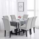 Joccun Chair Covers for Dining Room Set of 6,Dining Chair Slipcovers Stretch Dining Room Chair Covers Seat Protector,Washable Parsons Chair Cover for Home,Hotel,Banquet(Silver,6 Pack)