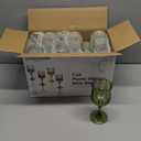 XUWAIDSGN 24 Pcs 7oz Plastic Vintage Wine Glasses Drinking Glasses Unbreakable Wedding Glassware Crystal Water Goblets Reusable Drinkware Vintage Champagne Flutes (24, Dark Green)