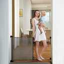 EasyBaby Retractable Baby Gate, 33" Tall, Extends up to 55'' Wide, Grey/Child Safety Baby Gates, Pet Retractable Gates for Stairs, Doorways, Hallways, Indoor and Outdoor