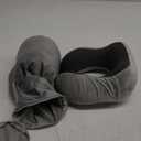 Travel Pillow and Blanket Set Neck Pillows Soft Blankets with Sleep Mask Travel Essentials for Airplane Car Memory Foam Grey