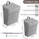 Wall Hanging Laundry Basket, Collapsible Laundry Hamper with Handle & Laundry Balls,Space-Saving Foldable Storage Dirty Washer Organizer Bin Multi-function Container Durable, Set of 2 (Grey), 22 x 15 x 5 inches
