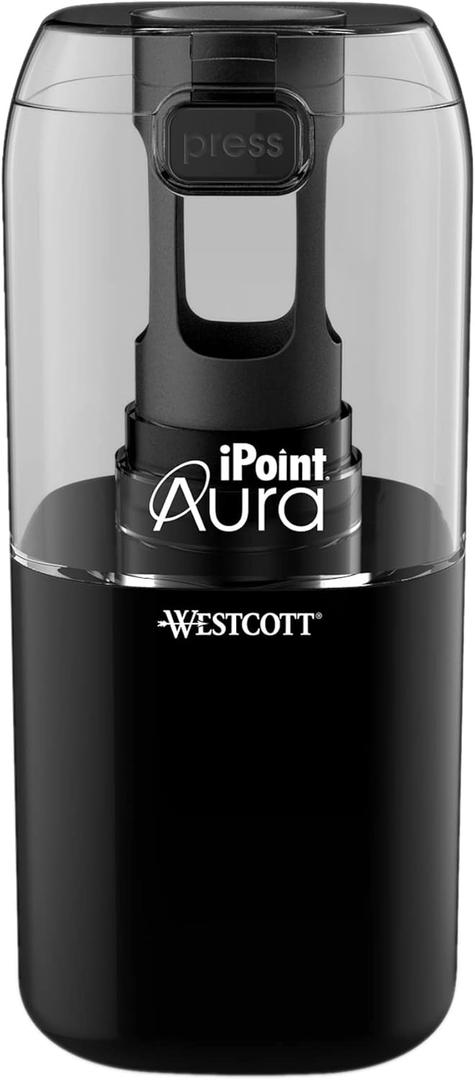 Westcott iPoint® Aura Battery Pencil Sharpener, Assorted Colors (17319)