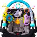 BATOHO Baby Stroller Arch Toy, Clip On Arch Mobile for Bassinet with Universal Clamps, Activity Toy Bar for Bouncer Musical Crib Mobile Toys for Infants Car Seat Toys Rattle Turtle Music Whale (Blue)