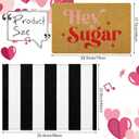Duraaamo Set of 2 Hey Sugar Doormat Valentines Day Welcome Door Mat Black and White Striped Doormat with Non Slip Rubber Backing Rug for Home Bathroom Kitchen Entrance Front Door
