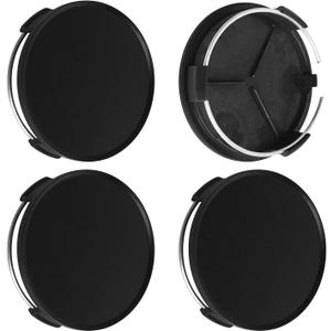 2.9Inch 75MM Wheel Center Caps, Pack of 4 (Matte Black, Outer 75MM, Inner 73MM, Easy DIY Installation)