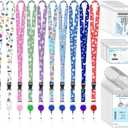 Prudiut 40 Pcs Cruise Lanyard Kits Includes 10 Pack Cruise Lanyards with 10 Pack Cruise Luggage Tag Holder and 20 Pack Waterproof Badge Holders Cruise Ship Essentials for Cruise Ship Key Cards