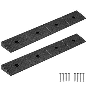 VEVOR 2 Pack Rubber Curb Ramp, 33069 lbs Load Capacity, 2 Inches Rise Height Heavy Duty Rubber Threshold Ramp with Drainage Tank for Strollers, Motorcycles, Cars, Lawn Mowers & Trailers