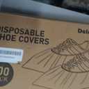 X-Large 100 Pcs Shoe Covers Disposable Non-Slip,Shoe Covers for Indoors Reusable,Slip-resistant, Durable, Breathable, Non-Woven Booties for Shoes Covers,Stretchable Fits Up To13 US Men,Black, 100 Pack