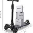 3 Wheel Scooter for Kids Ages 6-12,Kids Scooter with Light Up Wheels, Sturdy Deck Design, and 4 Height Adjustable Suitable for Kid Ages 3-12