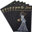 Bridal Shower Games - 50Pcs Guess The Dress Bridal Shower Game for Guests - Black Gold Fun Cute Wedding Decorations Party Supplies Games Ideas