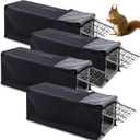 SATINIOR 4 Pack Live Animal Trap Cage Cover 32 x 10 x 12 Inch for 1 Door Cage, Black Replacement for Humane Animal Rescue, Raccoon, Squirrel, Skunk, Feral Cat Trap (Only Cover)