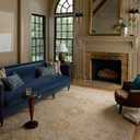 Loloi Chris Loves Julia Dorothea Collection DRT-03 Dove/Natural 2'-6" x 7'-6" Runner Rug Wool Neutral Floral Living Room Bedroom Carpet