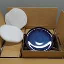 LERATIO Ceramic Dinnerware Sets for 8, Stoneware Plates and Bowls Sets, Reactive Glaze Dishes Set, Highly Chip and Crack Resistant | Dishwasher & Microwave & Oven Safe Dishes set, Service for 8-Blue(24pc)