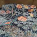 Washable Dark Green Rug for Living Room - 9x12 Large Area Rug for Dining Room Under Table, Bedroom, Soft Low Pile Non-Slip Stain Resistant Carpet - Vintage Floral Design (9x12 Dark Green)