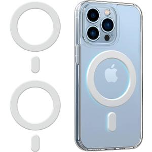 OUTXE Magnetic Adapter Ring 2Pack, Universal Magnet Sticker Compatible with Magsafe Accessories & Wireless Charging for iPhone/Android/Galaxy/Pixel White